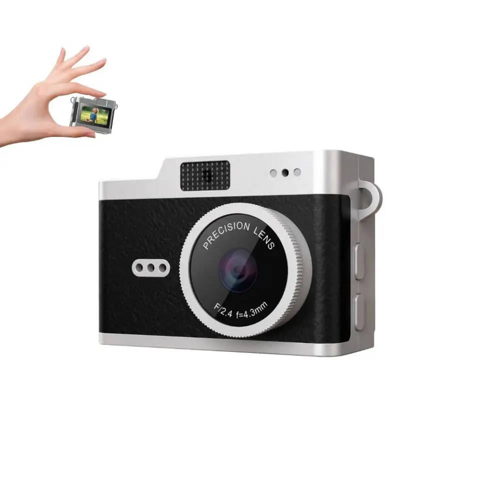 Mini Cámara Digital Retro Llavero Cadena Recargable Pantalla LCD