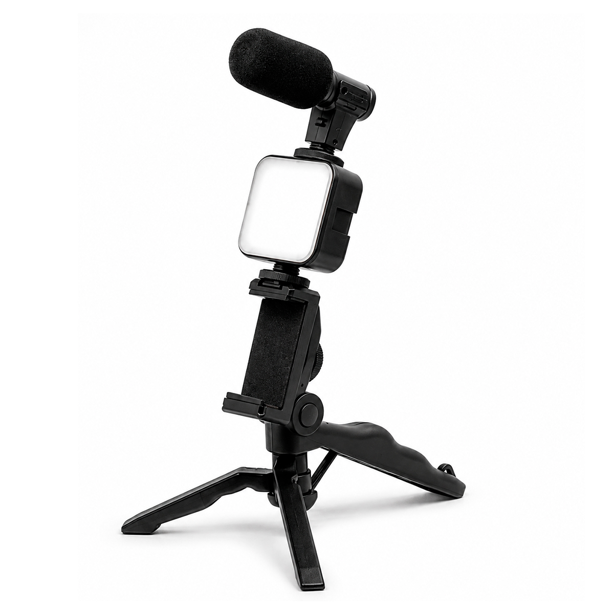 Kit Estabilizador Trípode Luz Led Micrófono Soporte Celular