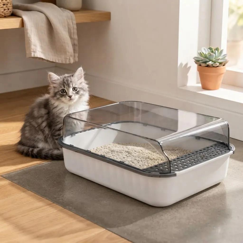 Baño Sanitario Bandeja Arenero Gato Semicerrado Incluye Pala