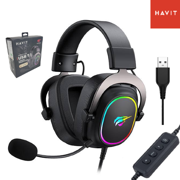 Auriculares Gamer Conexión USB Micrófono Luces Led RGB PC