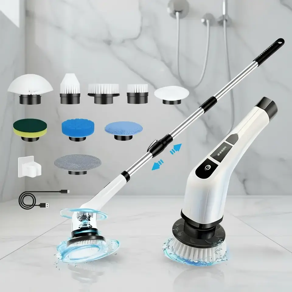 Cepillo Eléctrico Giratorio 9 En 1 Recargable Limpieza Baño