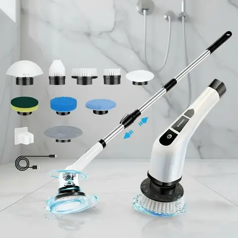 Cepillo Eléctrico Giratorio 9 En 1 Recargable Limpieza Baño