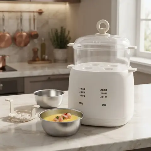 Hervidor De Huevos Eléctrico 4 Huevos Vapor Con Bowl Cocina