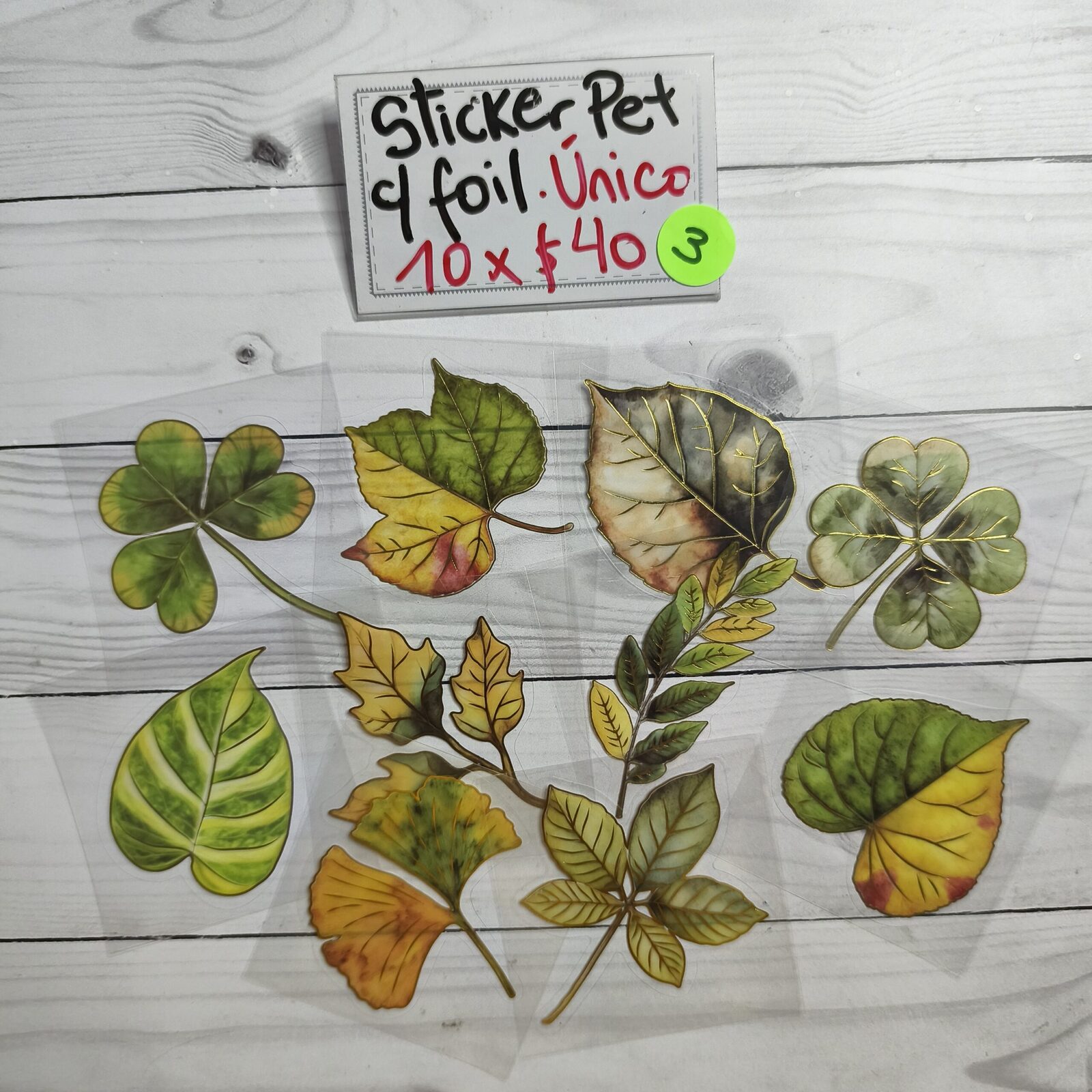 Sticker pet trebol c/ foil 3