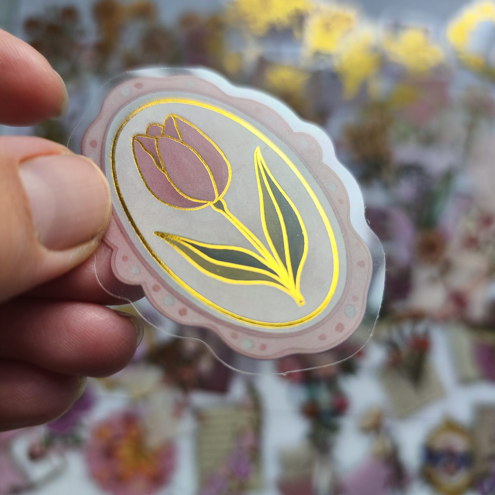 Stickers Pet Flowers con foil