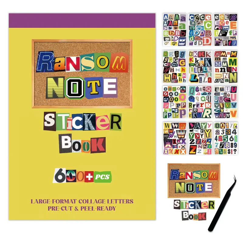 Libro de stickers letras Ransom Note