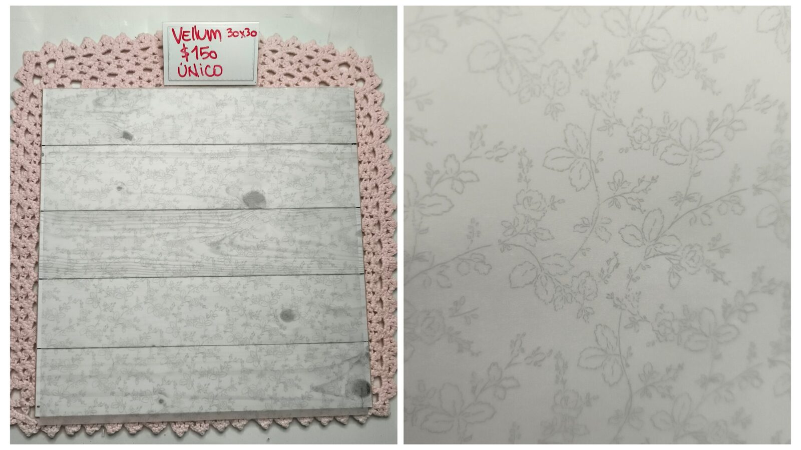 Vellum 30x30 hojas celestes