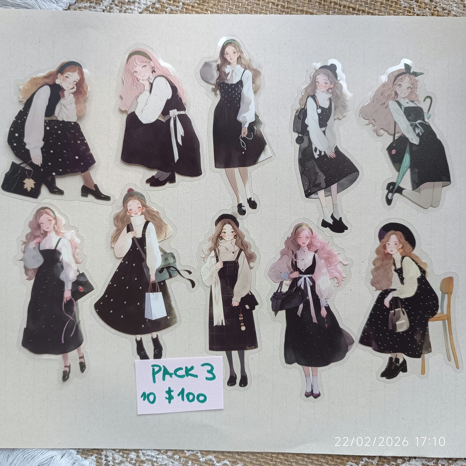 Stickers pet Nena winter vestido negro