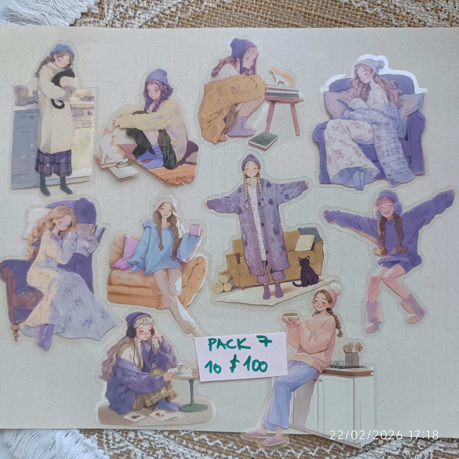 Stickers Nena pet winter lila