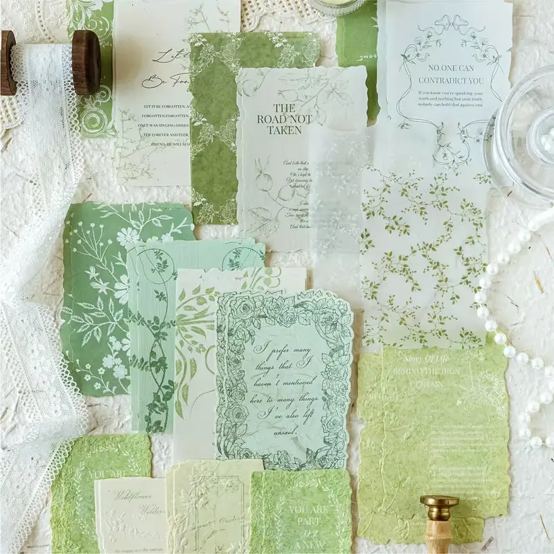 MIx papeles c/ textura verdes