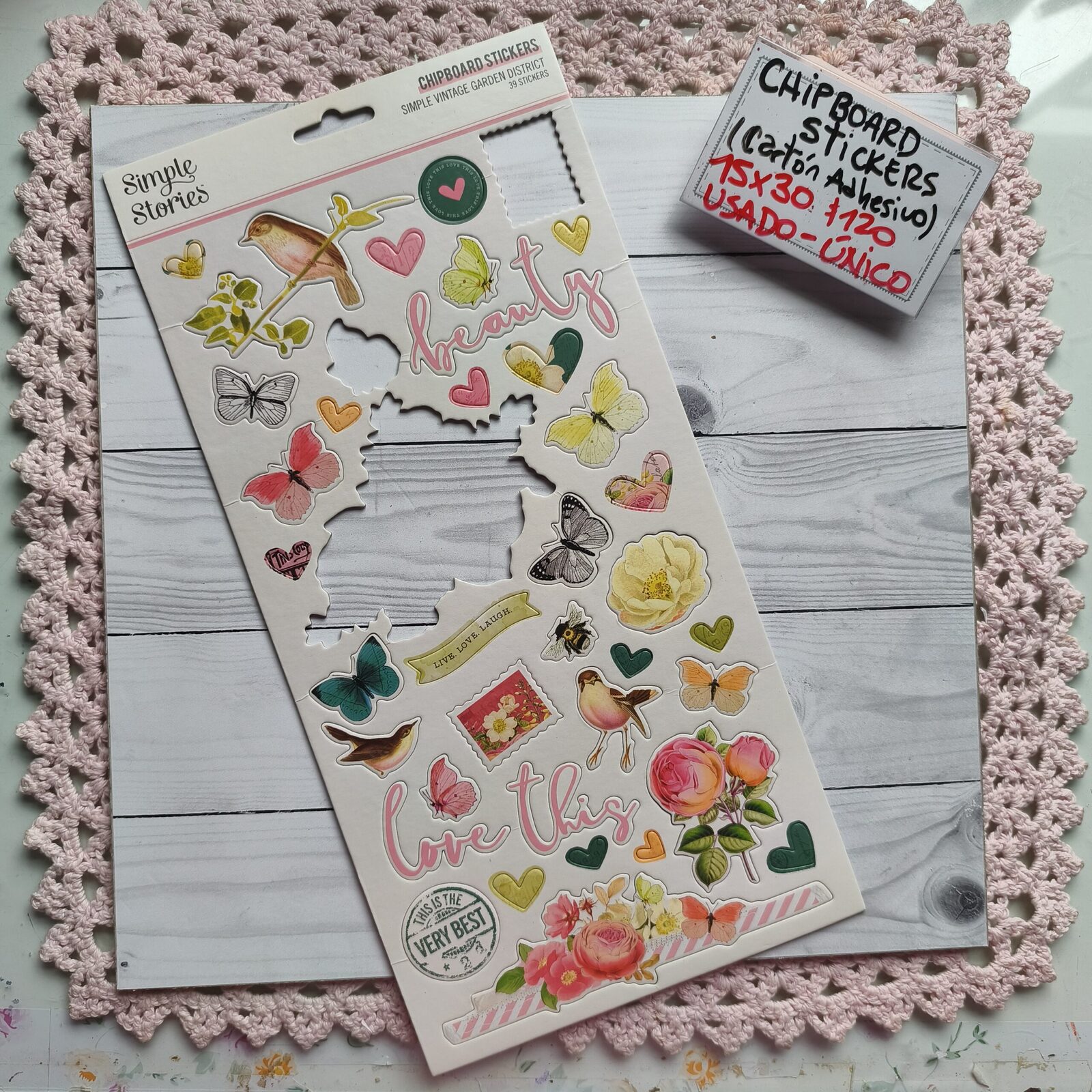 Chipboard simple stories Jardín