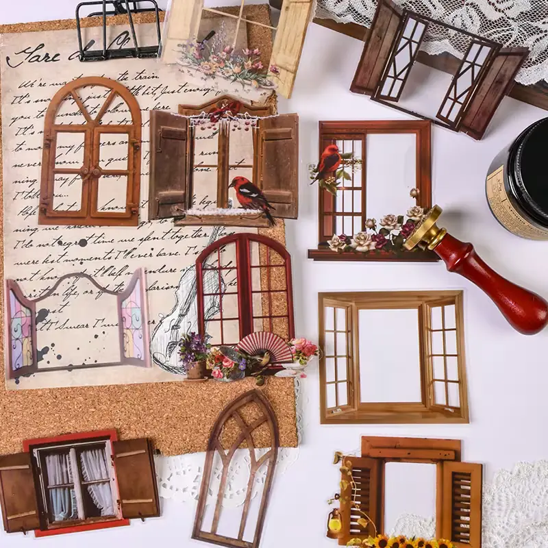 Stickers pet ventana Vintage brown