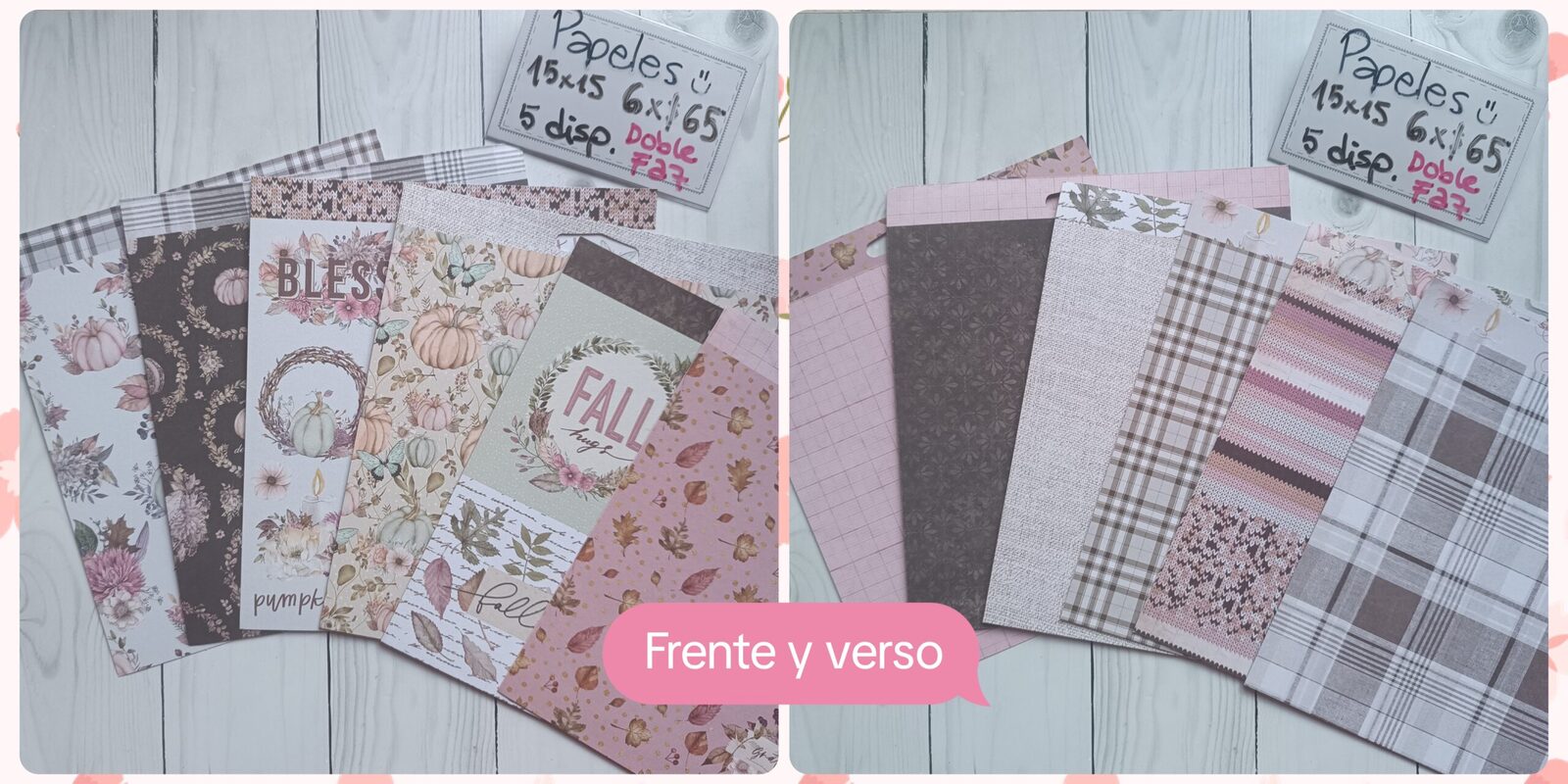 Papeles 15x15 otoño doble faz
