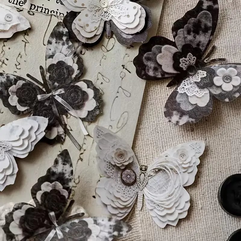 Stickers rigidos Mariposas blancas y negras Moonligt