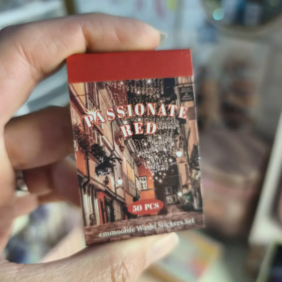 Mini block stickers Passionate red