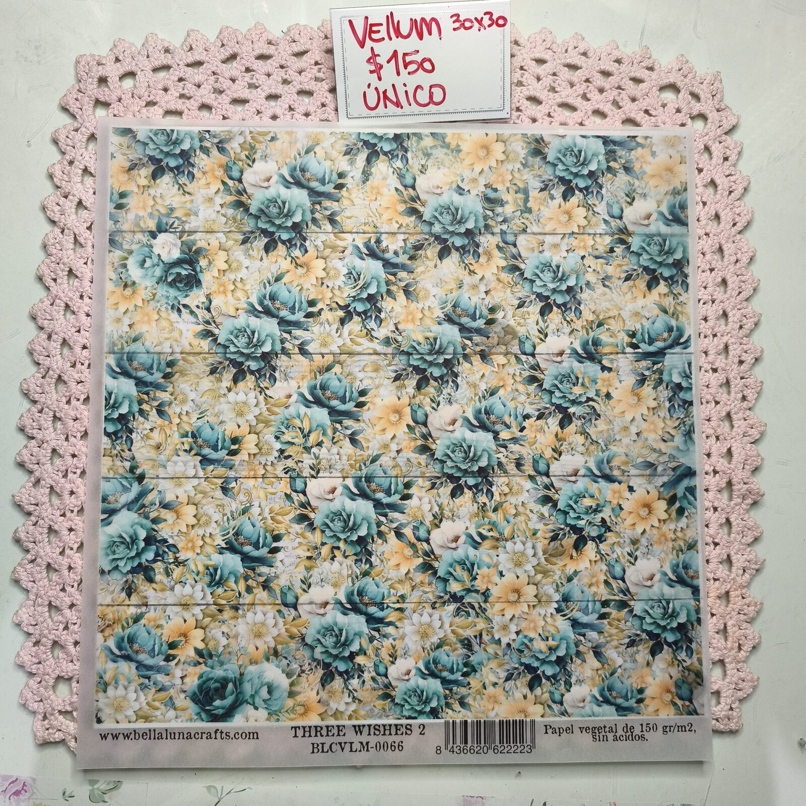 Vellum 30x30 flores celestes