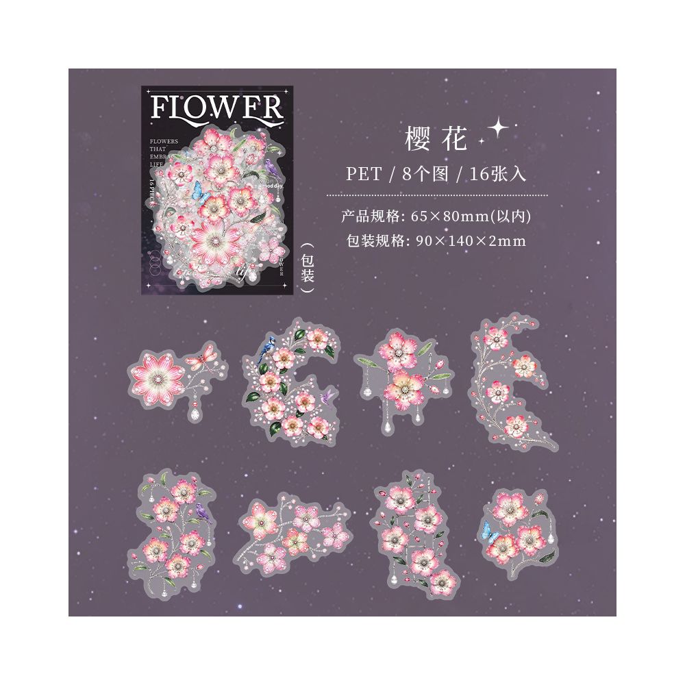 Stickers pet Flower rosa 05