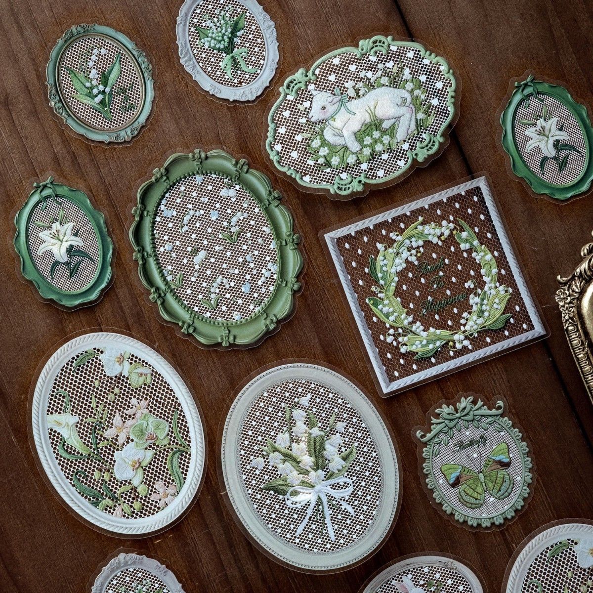 Stickers pet Silk lace verde 02