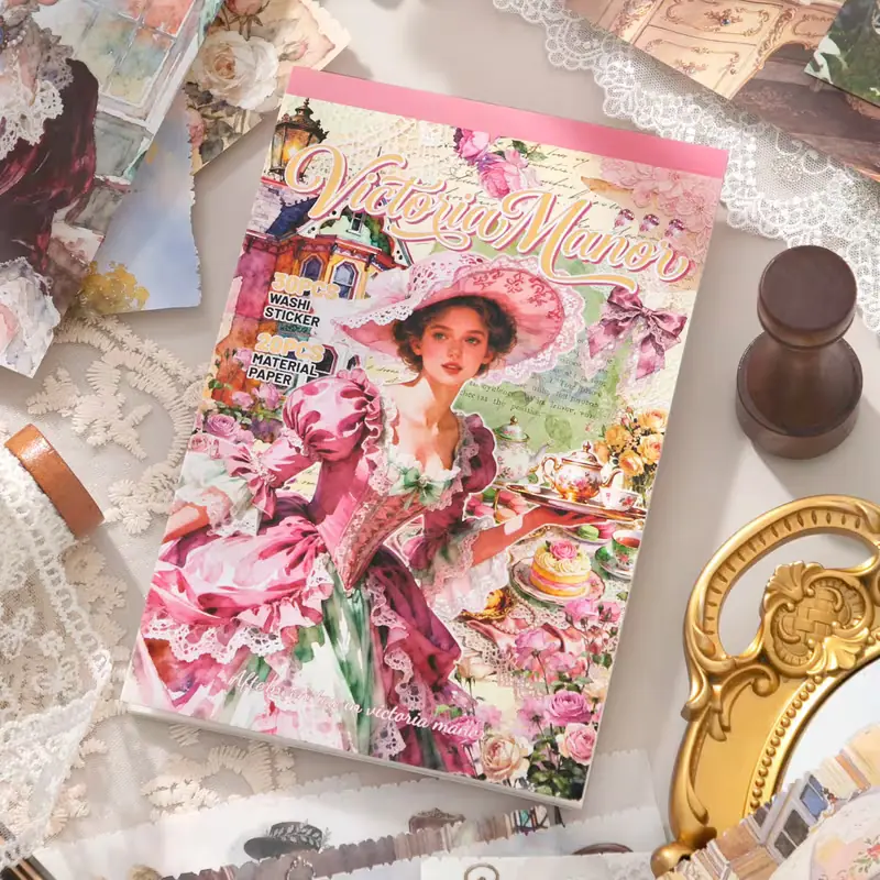 Libro de stickers + papeles Victoria
