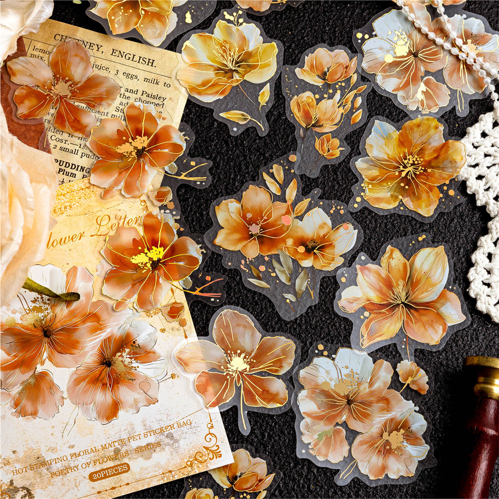 Stickers pet flores con foil Brilliant 04