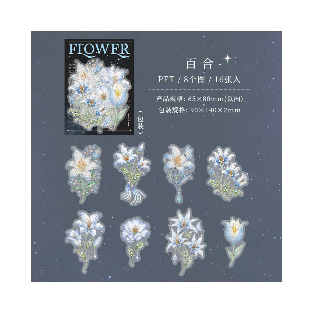 Stickers pet Flower azul 04