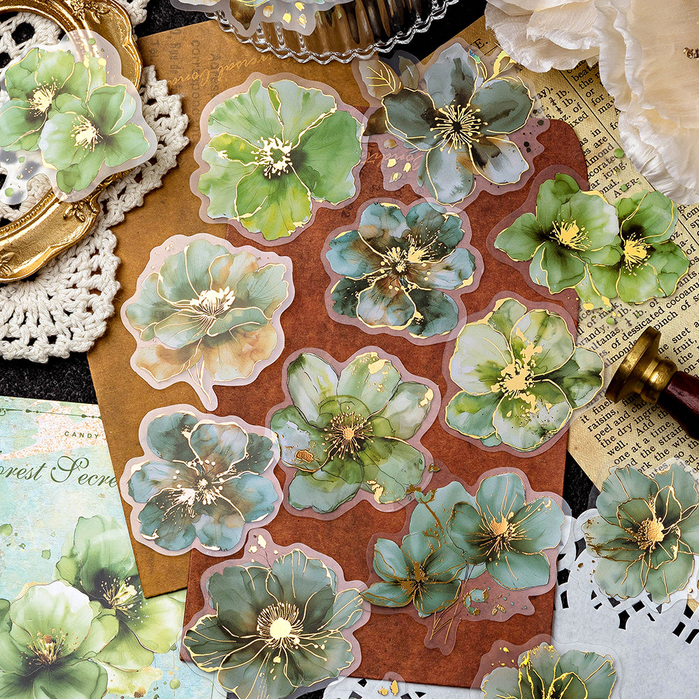 Stickers pet flores con foil Forest 01