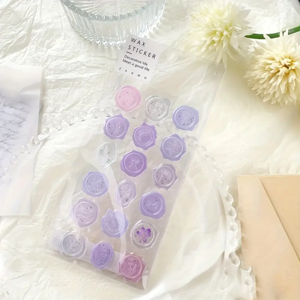 Stickers simil sellos 3D Lilas 03