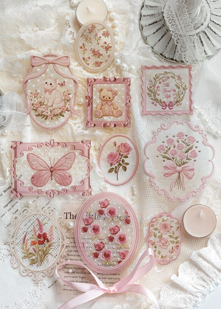 Stickers pet Pink lace 04