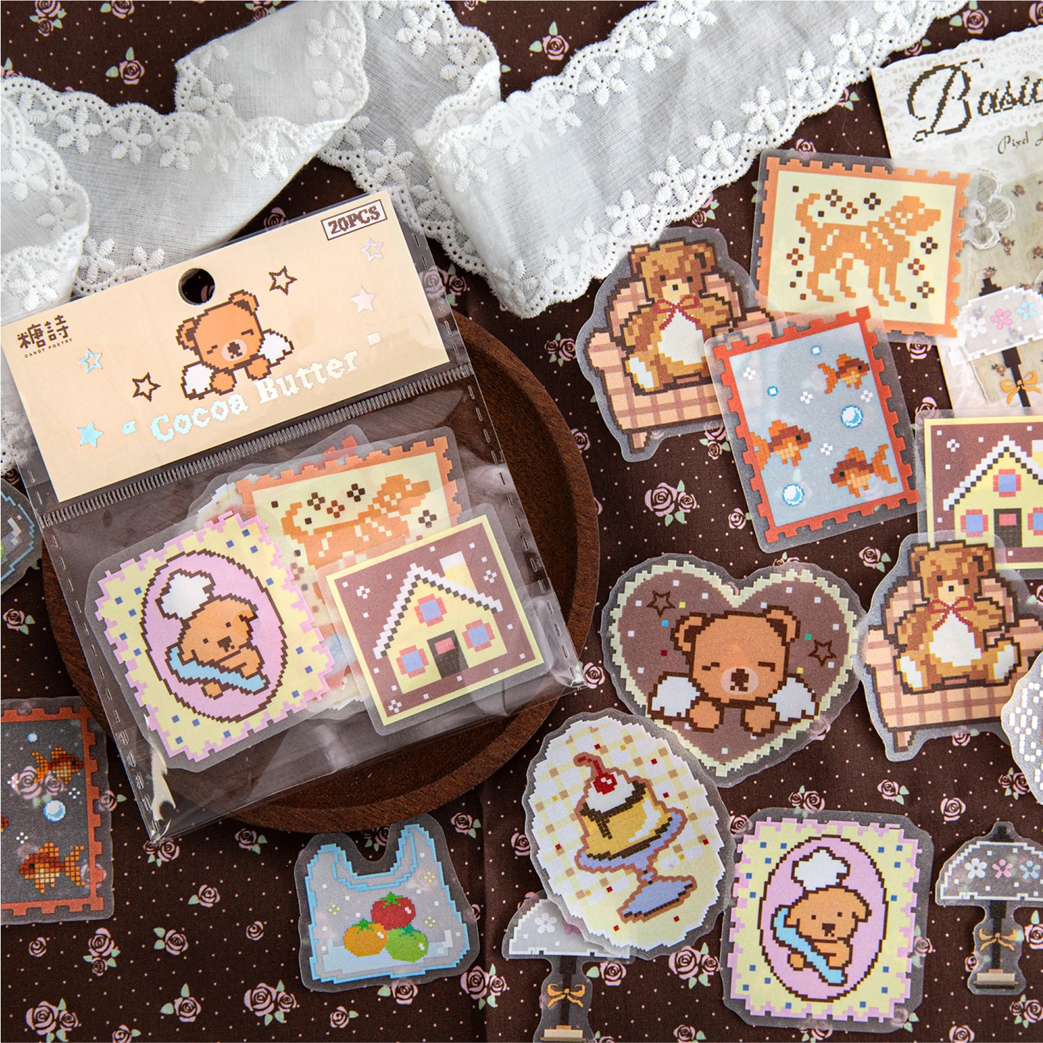 Stickers cute con gliter Cocoa 04