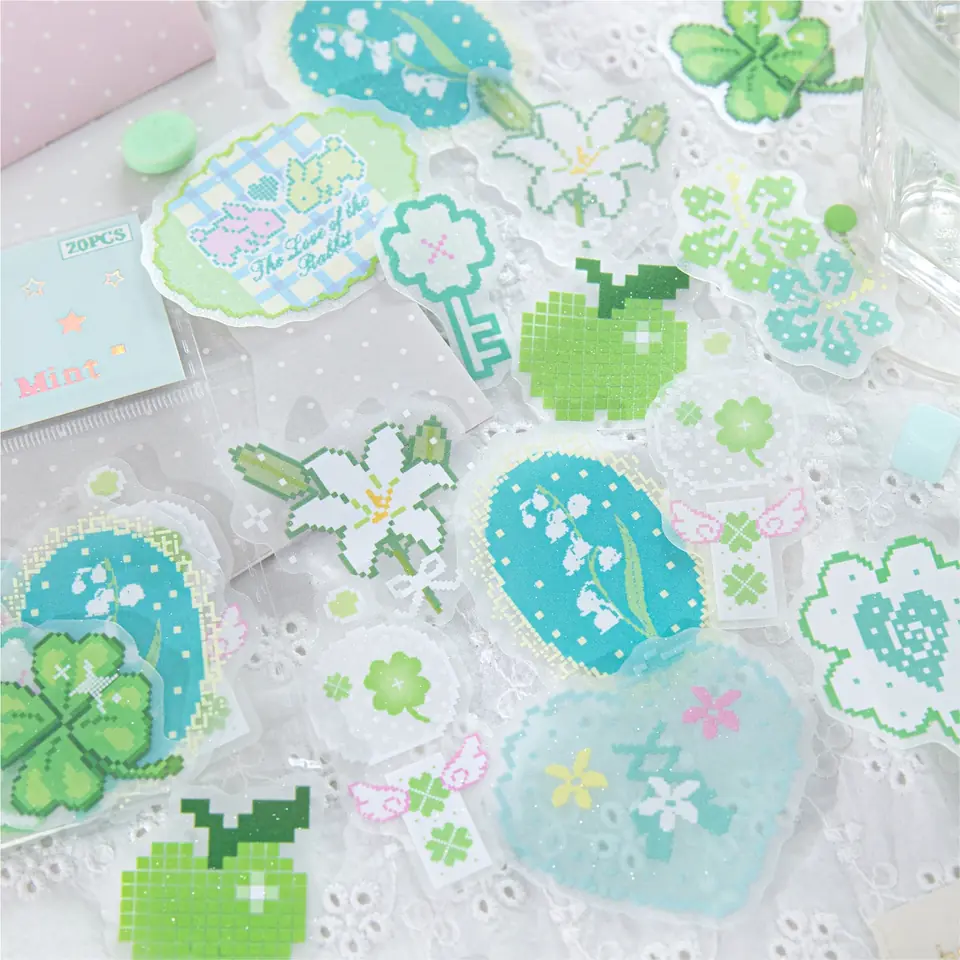 Stickers cute con gliter The story 03