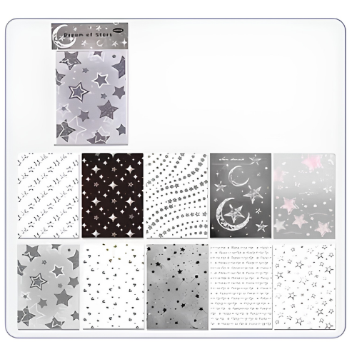 Papel decorativo Gris estrellas