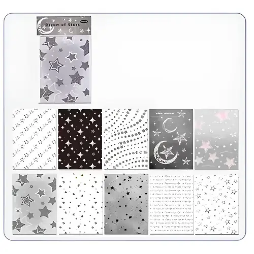 Papel decorativo Gris estrellas