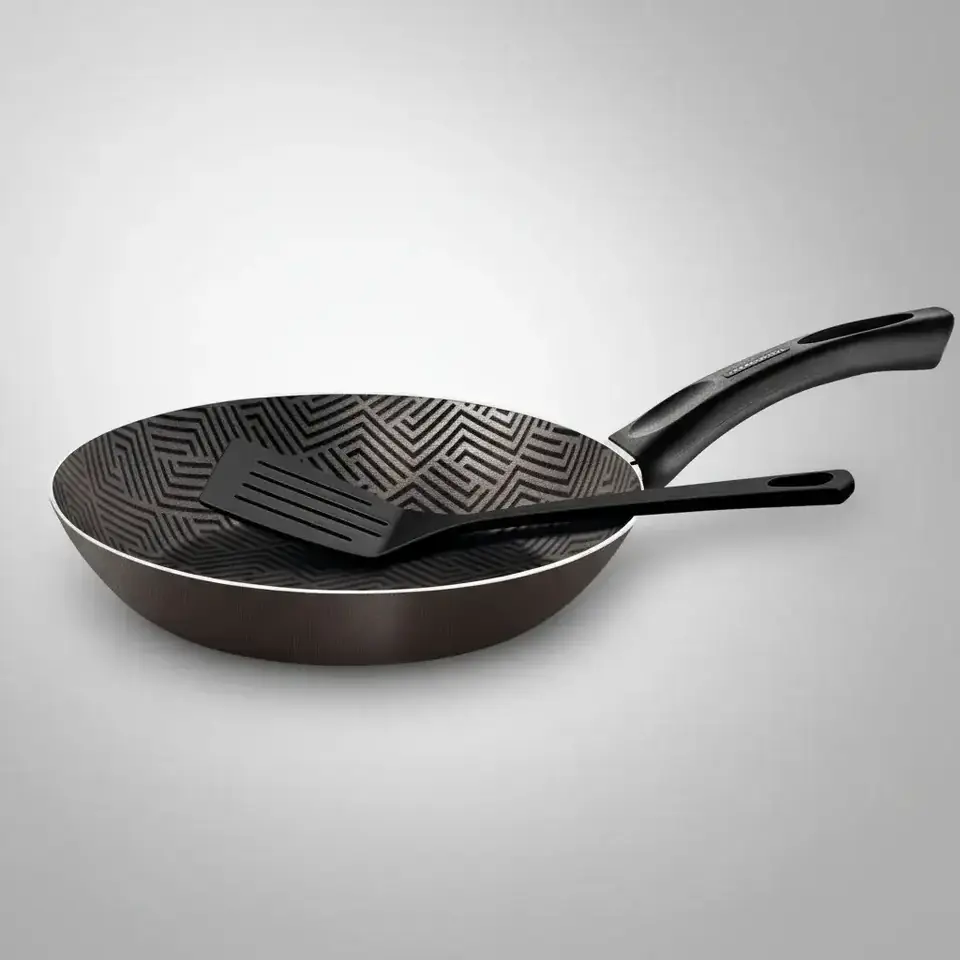 Sartén 28cm Antiadherente Tramontina Paris Con Espátula - Negro