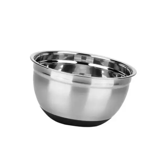 Bowl De Acero 21 cm Con Base Antideslizante De Silicona