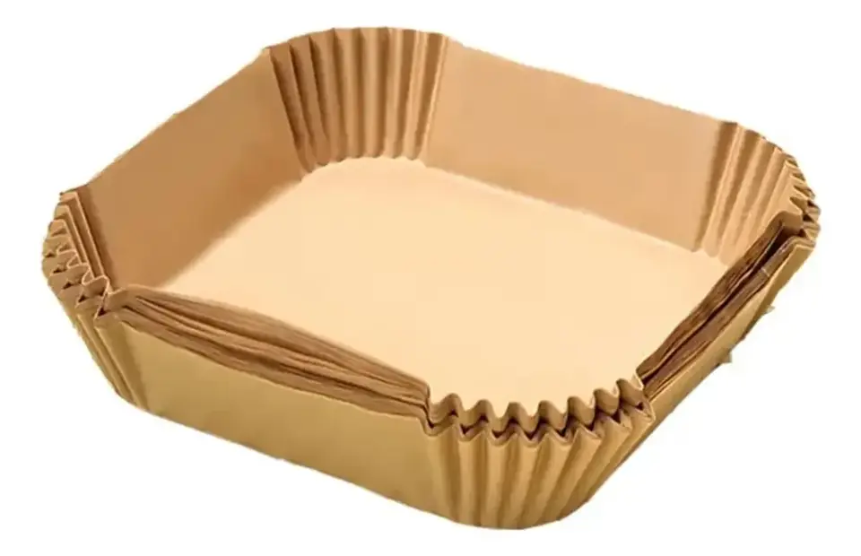 Set 50 Moldes Cuadrados Antiadherentes Descartables Para Air Fryer