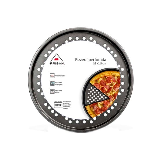 Asadera Pizzera Antiadherente Perforada 35cm