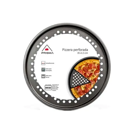 Asadera Pizzera Antiadherente Perforada 35cm
