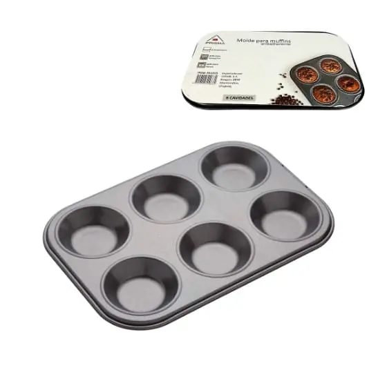Molde Antiadherente Para 6 Muffins