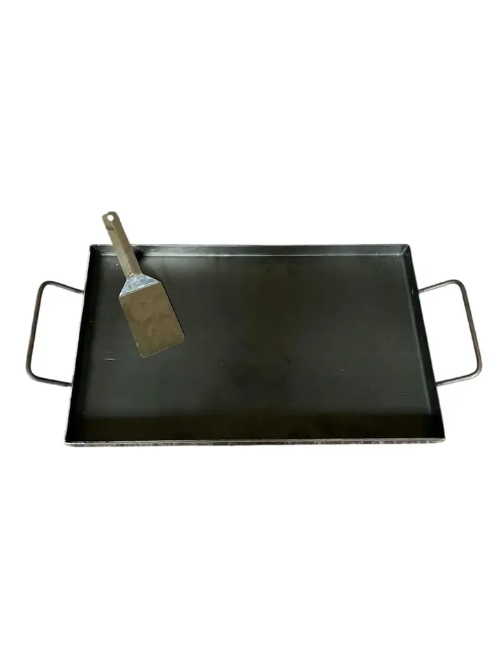 Plancha Chivitera Rectangular De Hierro + Espátula De Regalo