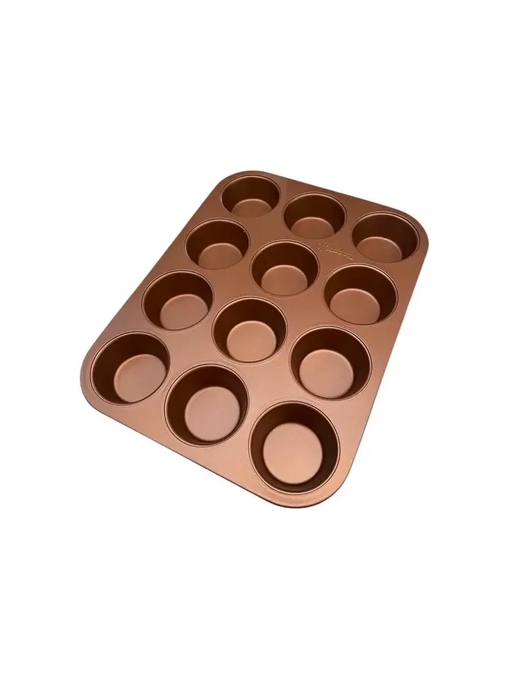Molde x 12 Muffins Hudson Doble Capa Antiadherente Color Cobre