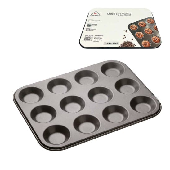 Molde Antiadherente Para 12 Muffins