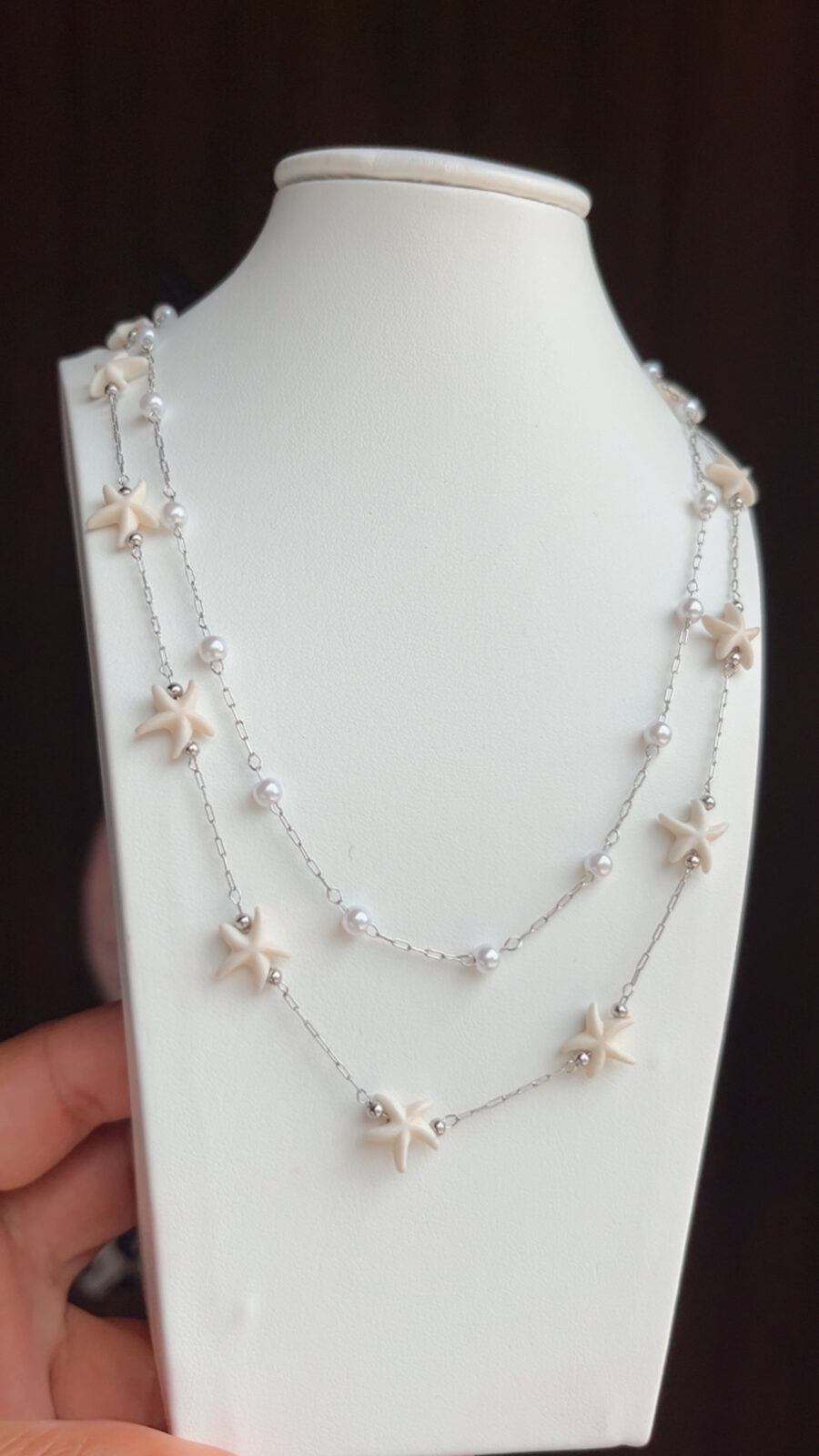 COLLAR DOBLE PERLAS Y ESTRELLA DE MAR
