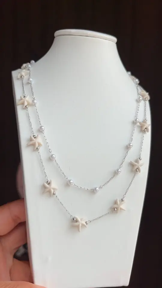 COLLAR DOBLE PERLAS Y ESTRELLA DE MAR