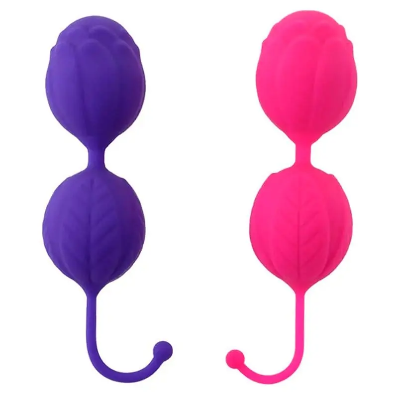 Kegel Doble Flor — Bolas Kegel Texturizadas de Silicona | 12,2 × 3,5 cm