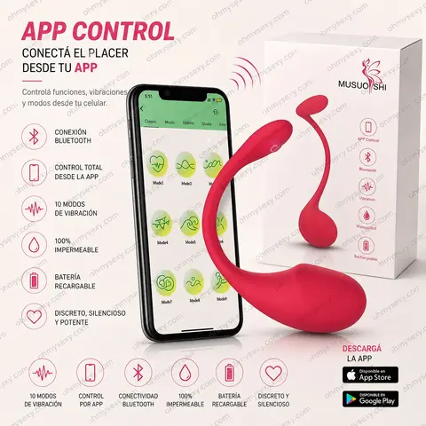 App Control — Vibrador Bluetooth con 10 Modos y Control desde el Celular | ✦ PRIVÉ