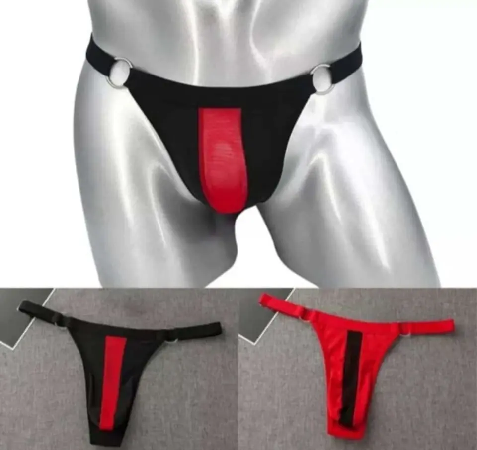 Tanga Masculina Semitransparente con Tiras Ajustables | Talles M a XL