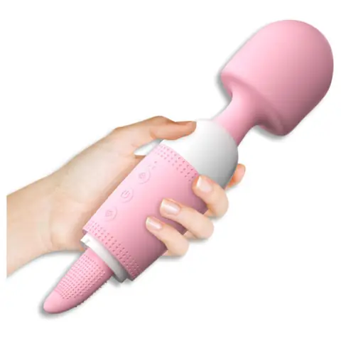 Amor Francés — Estimulador con Lengua Móvil 360° + Masajeador | 33 × 6 cm | ✦ PRIVÉ