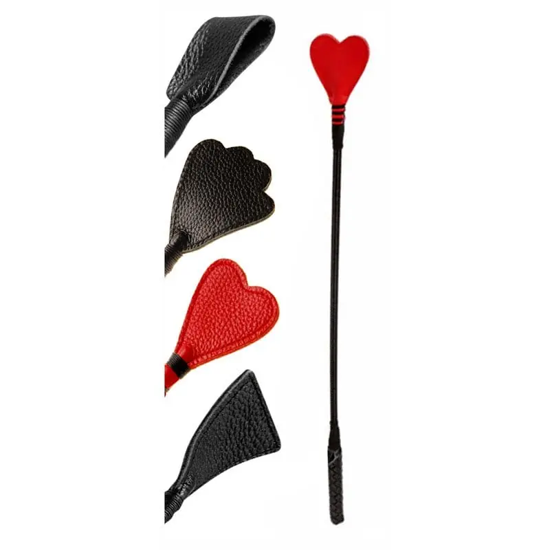 Love Whip — Fusta BDSM con Punta Corazón | 69 × 7 cm