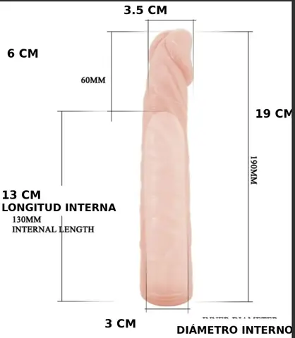 Extensión de Pene Realista — Funda Extensora sin Arnés | 19 cm
