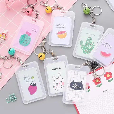 Holder Porta Tarjetas Transparente con Cascabel + 5 Photocards de Regalo